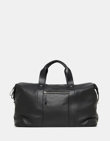 JULIUS MARLOW Leather Overnight Bag - Black