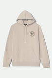 BRIXTON Crest Hoodie - Cream/Jet Black/Washed Copper