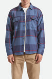 BRIXTON BOWERY L/S FLANNEL - Bering Sea/Mood Indigo/Adrenaline Rush