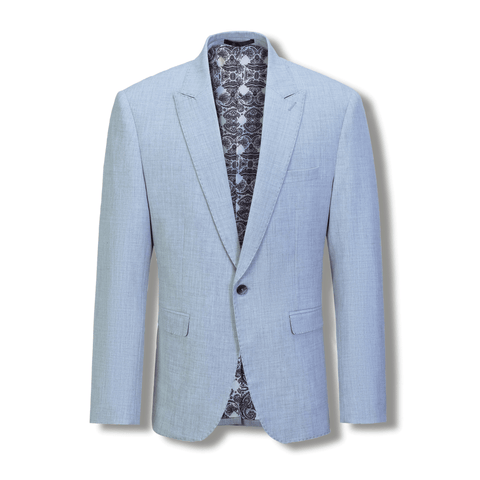 SCUZZATTI 2836 MELANGE STRETCH PEAK LAPEL 2 PIECE SUIT - Sky