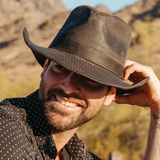 AVENEL Buckaroo Weathered Cotton Outback Hat - Brown