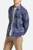 BRIXTON BOWERY L/S FLANNEL - Bering Sea/Mood Indigo/Adrenaline Rush