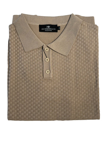 AK DEMIRE MK-3 Knit Polo Shirt - Natural