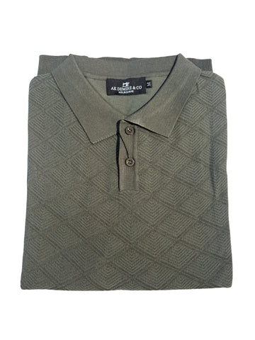 AK DEMIRE MB-52 Knit Polo Shirt - Dark Green