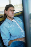 BRIXTON Ford Service Dept Workshirt - Blue Chambray
