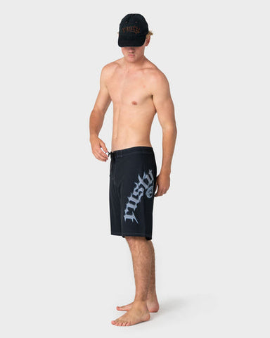 Rusty Scream Fixed Waist Boardshort - Black