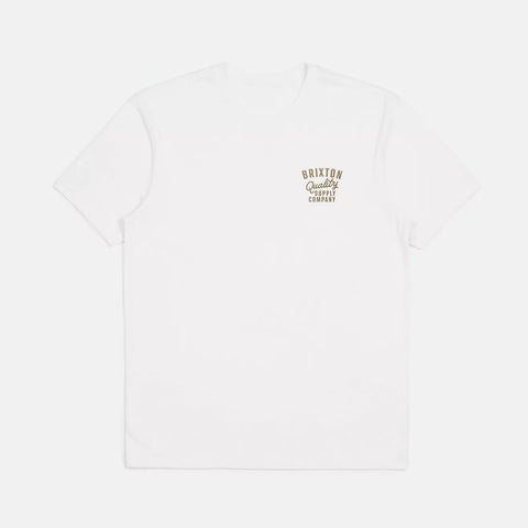 BRIXTON HUBAL RELAXED TEE - White/Brass