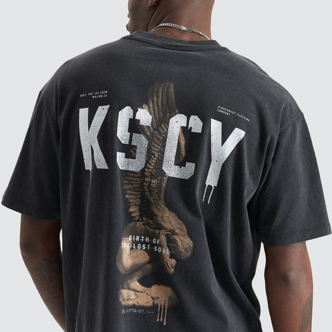KISS CHACEY Saxon Box Fit T-Shirt Mineral Black