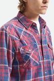 BRIXTON Waylon Lightweight Overshirt - Denim Plaid