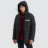 NENA AND PASADENA Tectonics Long Line Puffer Jacket - Jet Black