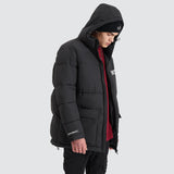 NENA AND PASADENA Tectonics Long Line Puffer Jacket - Jet Black