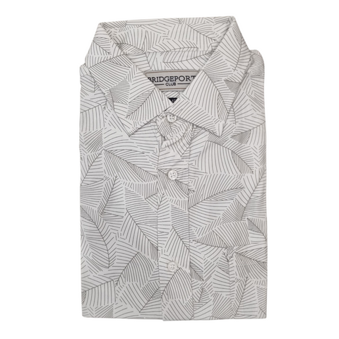 Bridgeport B2545 Short Sleeve Bamboo Print Shirt - Olive