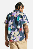 BRIXTON Charter Print S/S Shirt - Washed Navy Passion