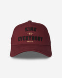 KING WHITECHAPEL VARSITY CURVED PEAK CAP - OXBLOOD RED