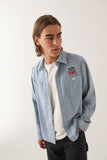 BRIXTON Ford Service Dept Workshirt - Blue Chambray
