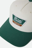 BRIXTON Linwood C Netplus MP Snapback Cap - Off White/Primal Green