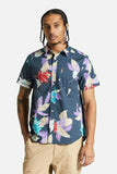 BRIXTON Charter Print S/S Shirt - Washed Navy Passion