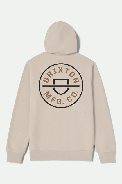 BRIXTON Crest Hoodie - Cream/Jet Black/Washed Copper