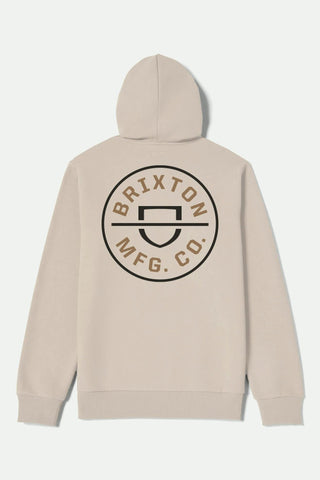BRIXTON Crest Hoodie - Cream/Jet Black/Washed Copper