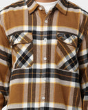 BRIXTON BOWERY L/S FLANNEL - Medal Bronze