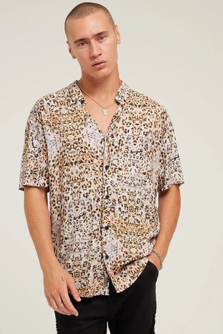 KISS CHACEY Tired Relaxed S/S Shirt - Multi Colour Print