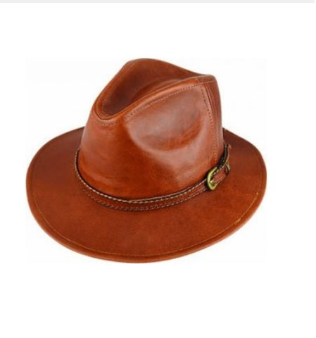 Dot & Co 21703 Leather Fedora Hat