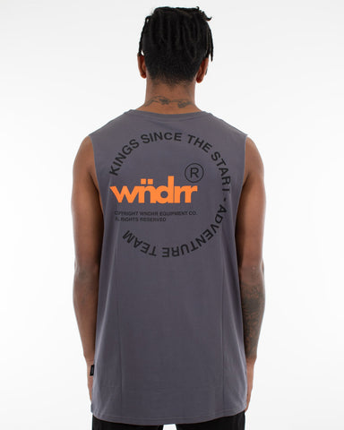 WNDRR Franchise Muscle Top - Charcoal