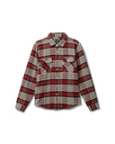 BRIXTON Bowery Long Sleeve Flannel Shirt - Island Berry/White Cap/Black