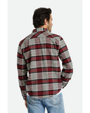 BRIXTON Bowery Long Sleeve Flannel Shirt - Island Berry/White Cap/Black