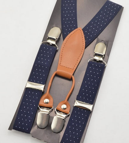 E-MALE Jnr Navy + White Pindot Braces