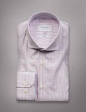 Hardy Amies 350SF Pink Check Business LS Shirt