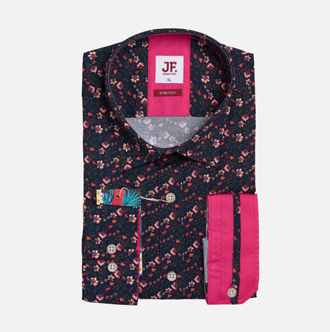 Jimmy Fox 2325 L/S Floral Shirt - Navy
