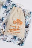 James Harper Tropical Poplin Boxer Short - Blue