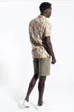 James Harper JHS394 SPRING LEAVES S/S SHIRT - Sand