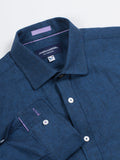 James Harper JHS452 L/S Linen Shirt - Navy
