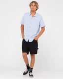 RUSTY OVERTONE SHORT SLEEVE LINEN SHIRT - Pastel Blue