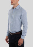 Joe Black Haul Tailored Fit Linen Shirt - Blue