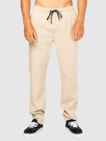 Rusty Charlie Elastic Straight Fit Pant - Light Fennel