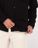 Rusty Linen Workwear Long Sleeve Shirt -Black