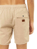 Rusty Overtone Elastic Linen Shorts - Humus