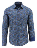 Daniel Hechter Vogue Long Sleeve Dress Shirt - Navy/Blue/Burg