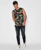 WNDRR STAPLE CAMO MUSCLE TOP