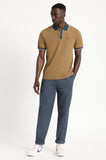 BRIXTON Proper S/S Polo Knit - Olive/Washed Navy