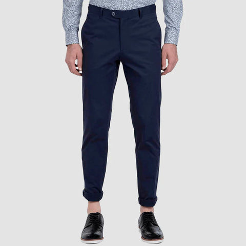 Efe Slim Fit Navy Blue Plaid Woolen Pants – MCR TAILOR