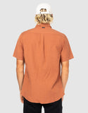 RUSTY Overtone Short Sleeve Linen Shirt - Bombay Brown
