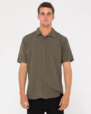 Rusty Overtone Short Sleeve Linen Shirt - Savanna