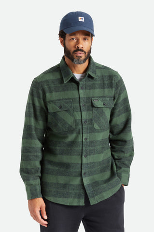 BRIXTON Bowery Heavy Weight LS Flannel - Forest Green