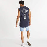 KISS CHACEY Now & Forever Dual Curved Muscle Tee - Acid Navy