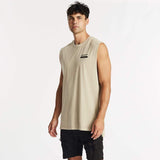 KISS CHACEY Stolen Step Hem Muscle Tee - Pigment Sand