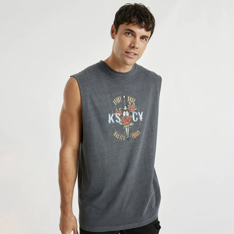 Kiss Chacey Thorn Relaxed Muscle Tee - Pigment Asphalt